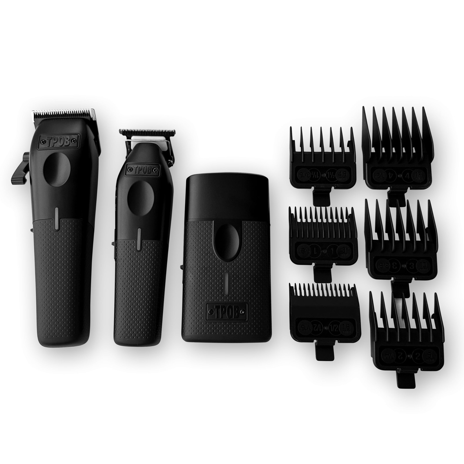 TPOB Play Barber Hair Clippers for Men 7500 RPM with Rubber Grips Blackout 3 Set