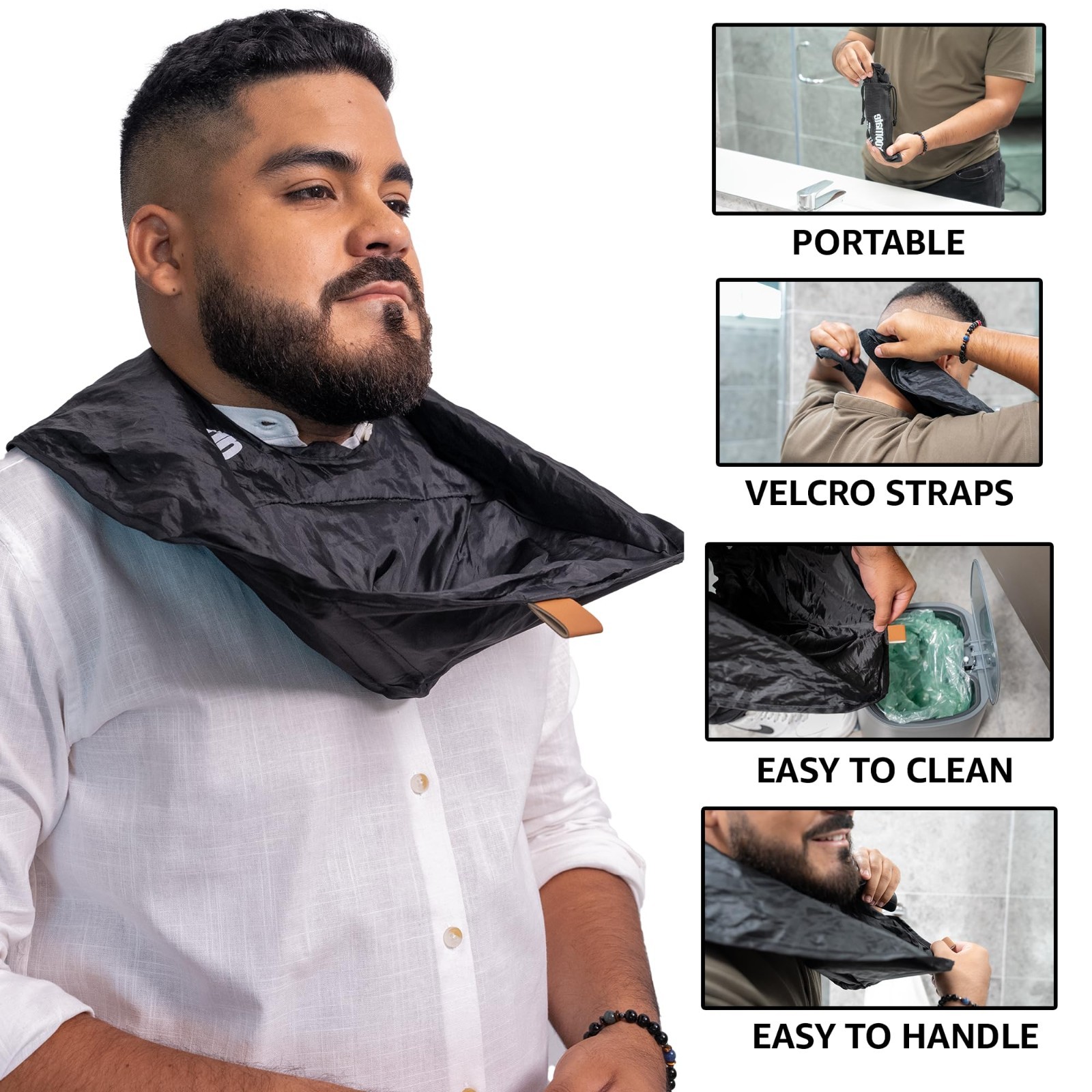 Beard Trimmer Catcher Apron – Waterproof, Portable, Non-Stick Hair Catcher for G