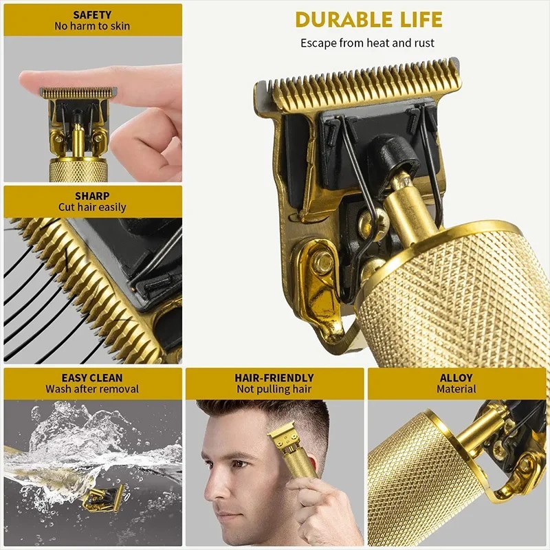Professional Hair Clippers Trimmer Cutting Beard Cordless Barber Shaving Machine