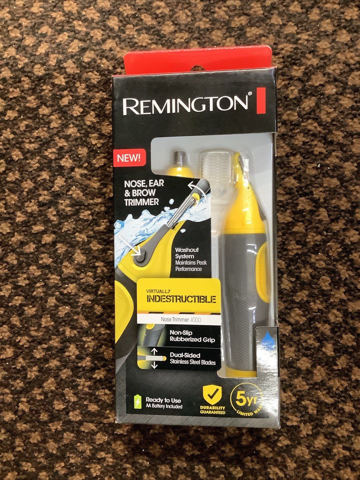 Remington Remington Virtually Indestructible Nose, Ear & Brow Trimmer, Yellow…