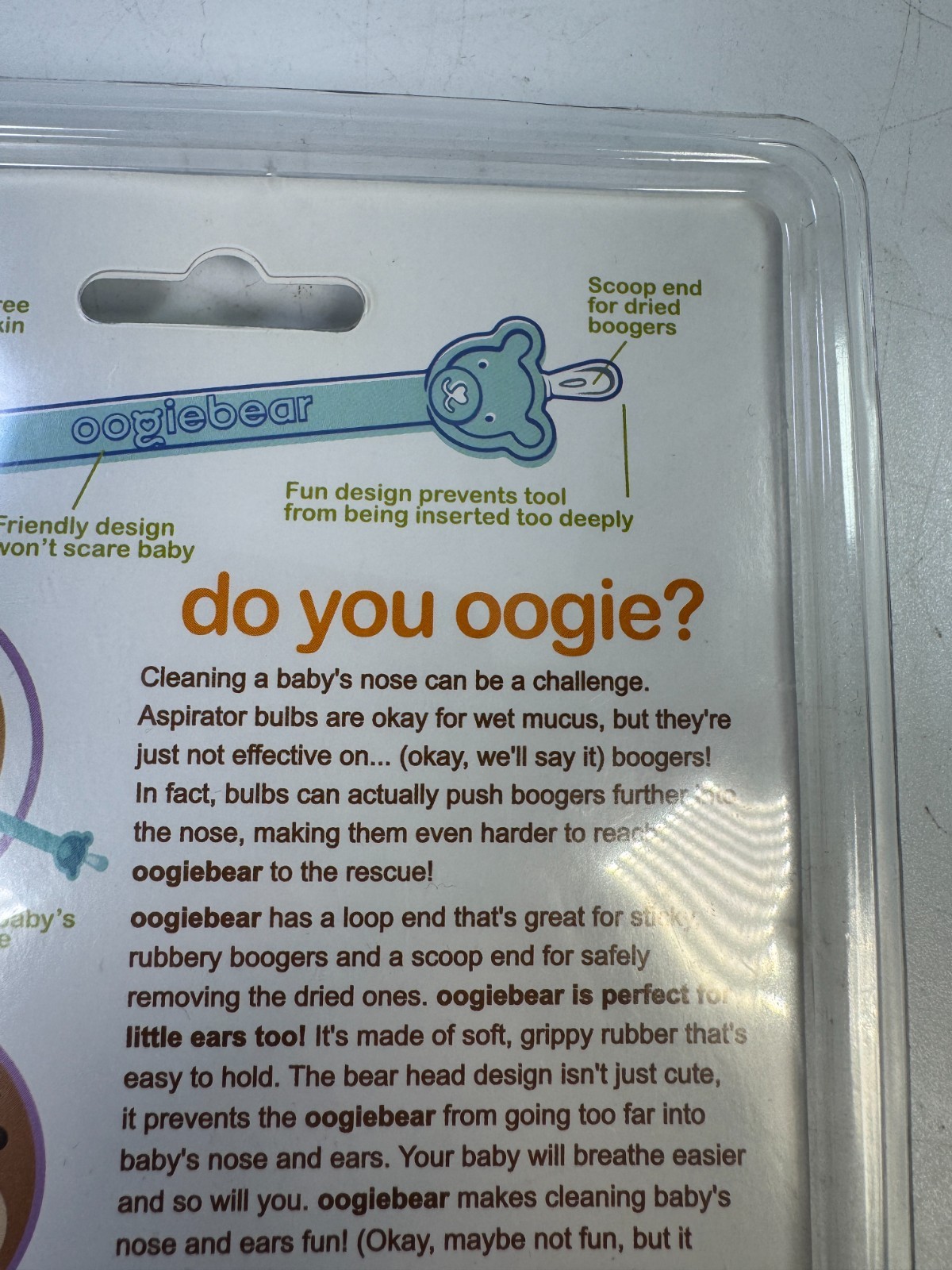 Oogiebear Baby Booger Tool Nasal Ear Cleaner Blue 0+ Months New Sealed