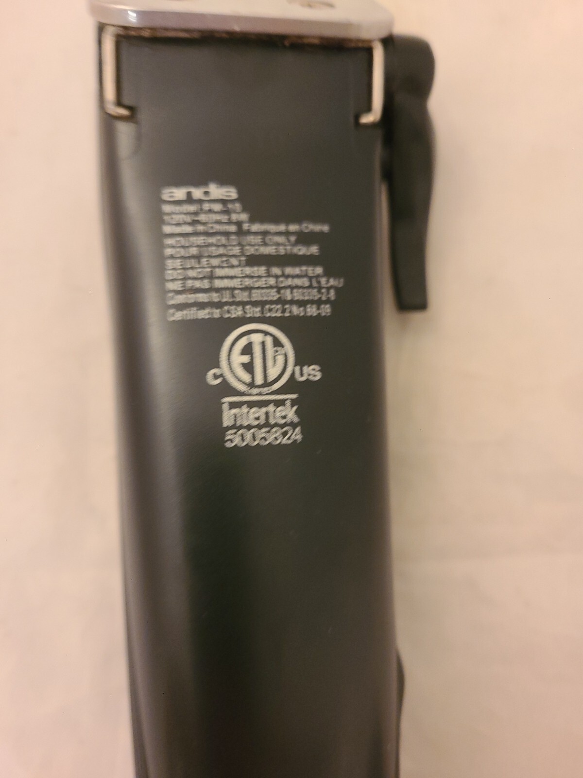 ANDIS ELECTRIC Clipper HAIR Cutter Model PM-10 Silver Black