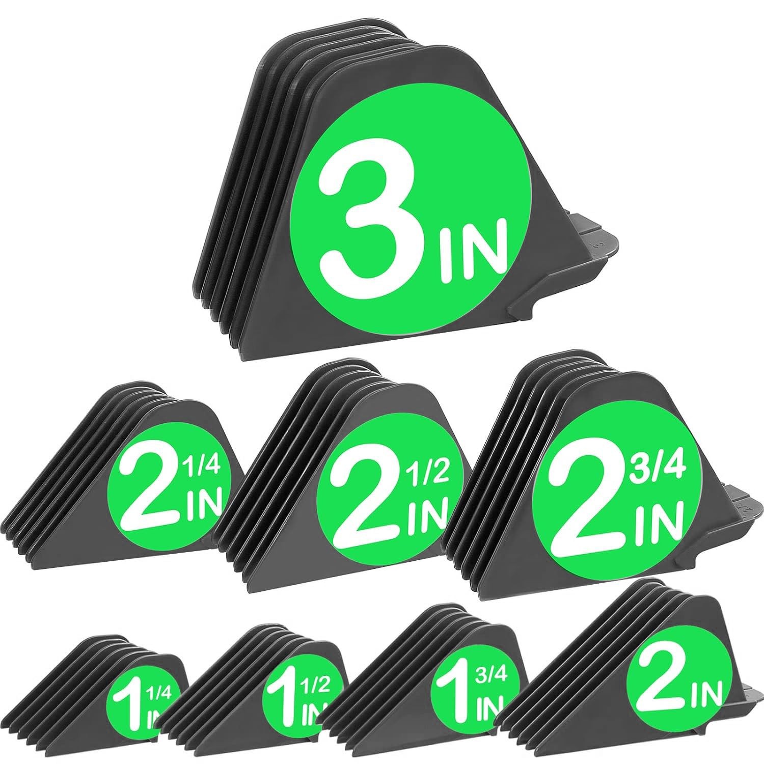 3 Inch Hair Clipper Combs Guides, 8pcs Mega Set, Deep Gray