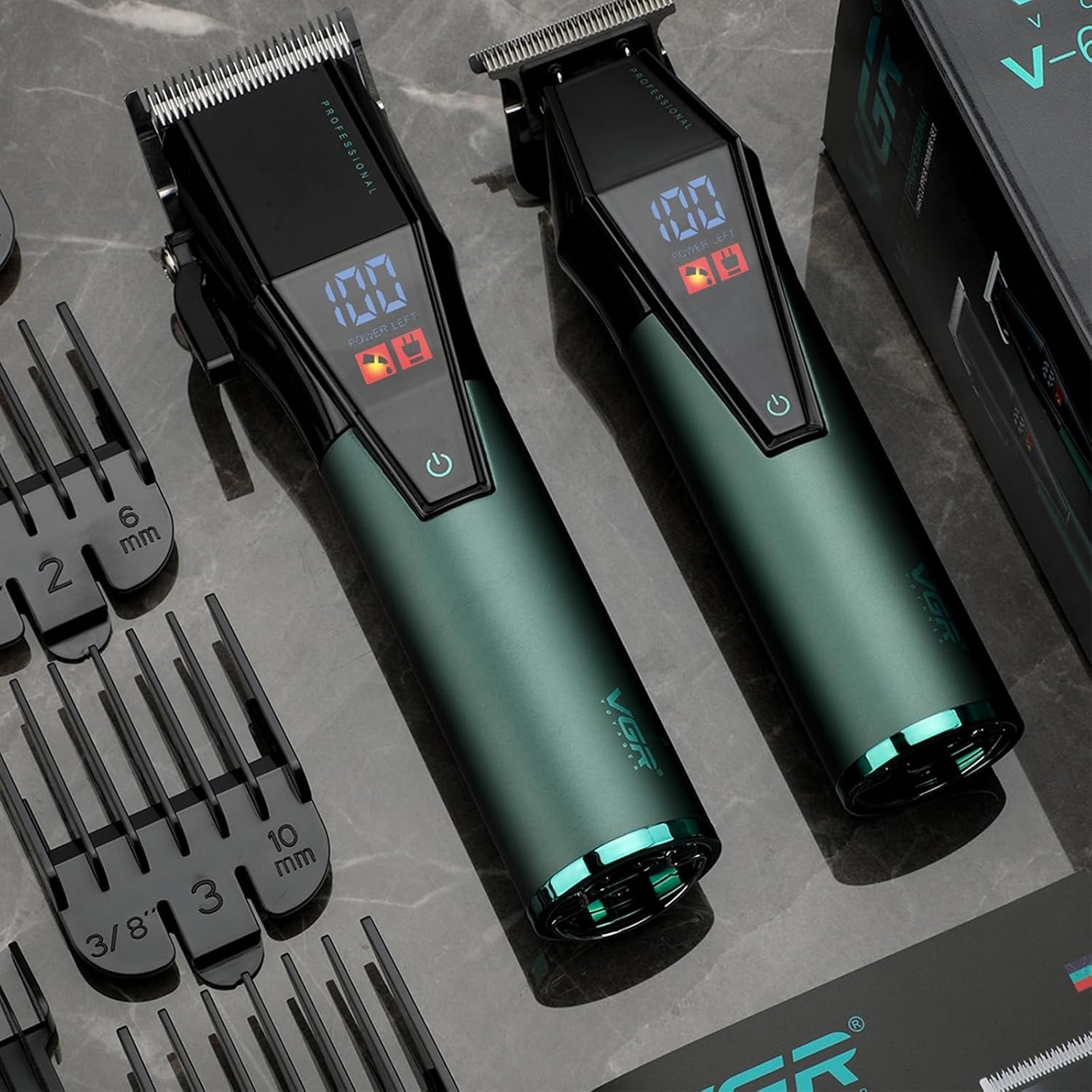 VGR V-677 Professional Hair Clipper & Trimmer Set with LED Display Technology