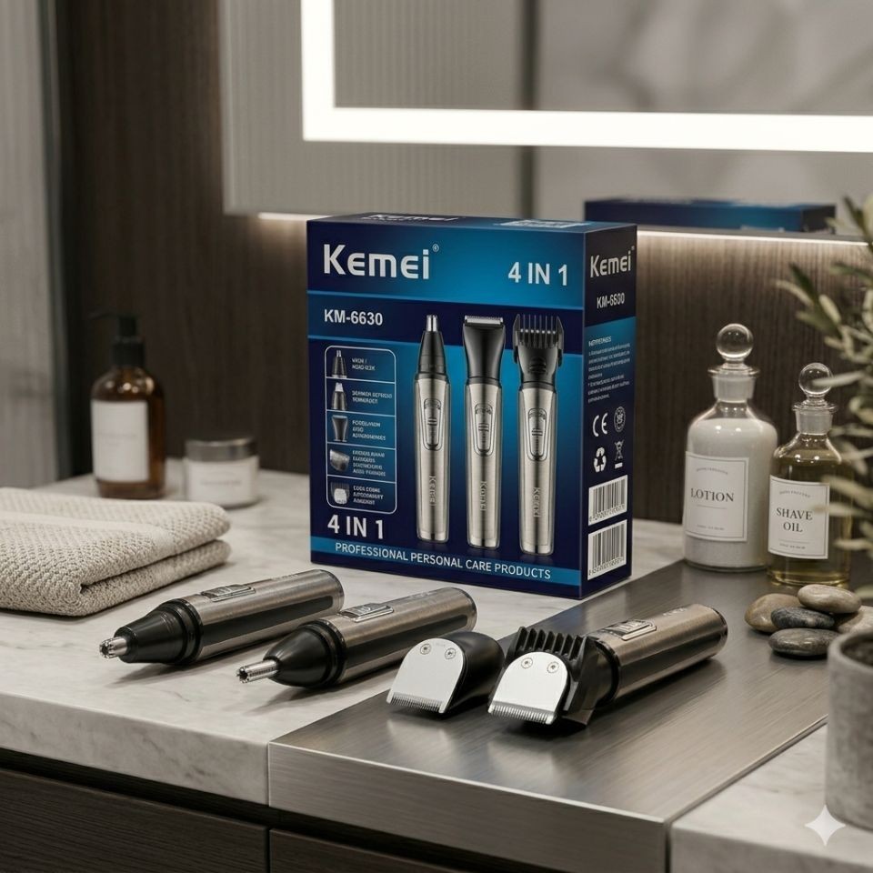 4in1 Rechargeable Nose Ear Hair Trimmer Men Electric Beard Eyebrow Shaver Kit