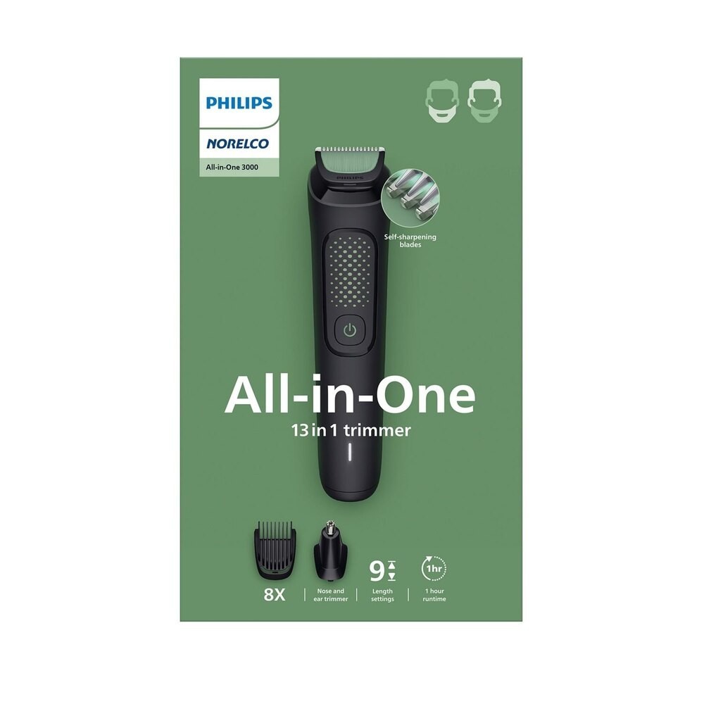 PhilipsNorelco All-in-One 3000 Series 13 in 1 Trimmer,Beard Styler Men’s Clip