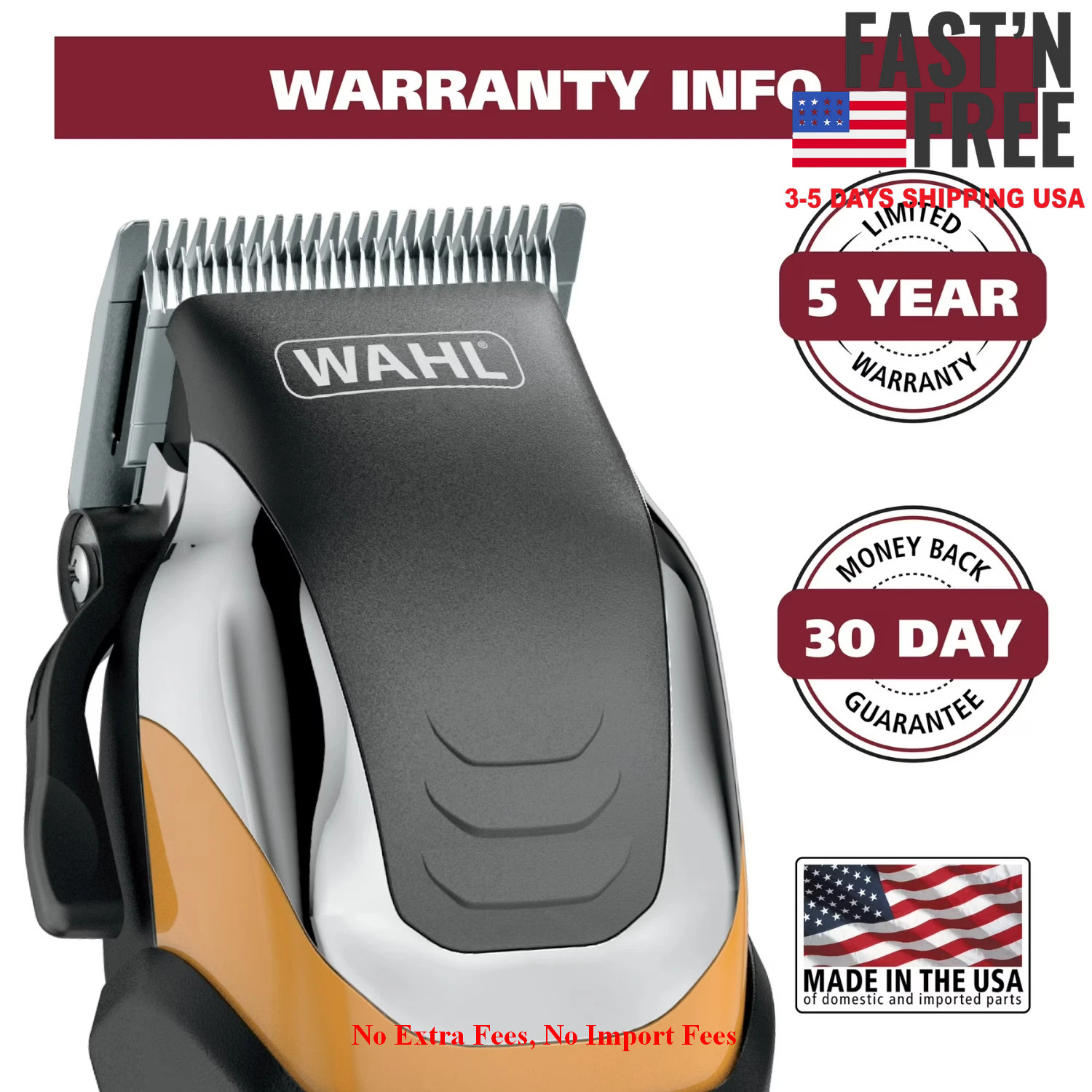 Wahl Extreme Grip Pro Corded Hair Clipper No Slip Men Women Home Use Hot NEW