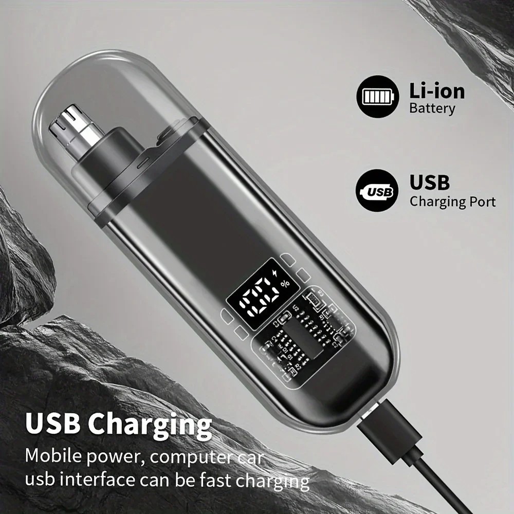 Nose Ear Hair Trimmer for Men – USB C Rechargeable Portable Fast Charge, Compact