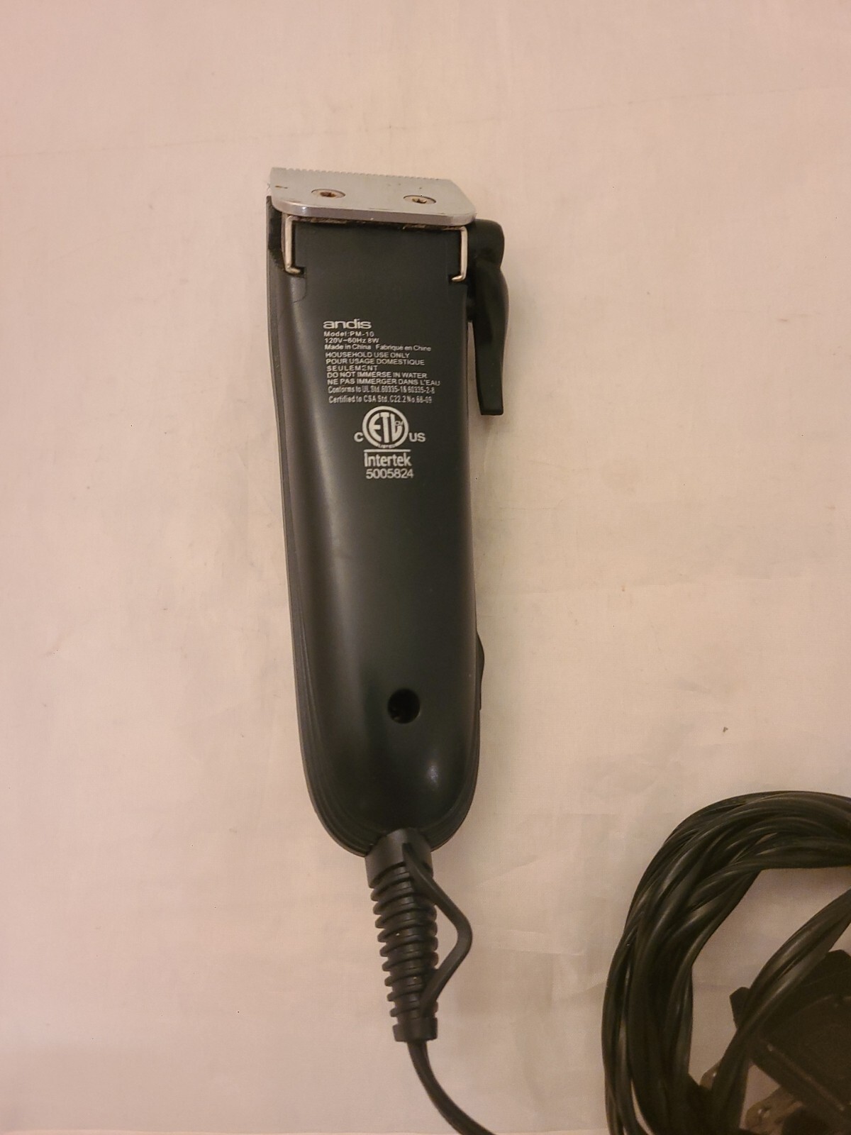 ANDIS ELECTRIC Clipper HAIR Cutter Model PM-10 Silver Black