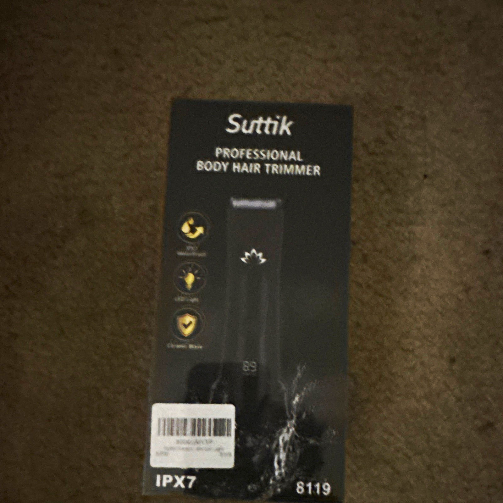 Suttik Waterproof Body Trimmer USB Charging Black Model 8119