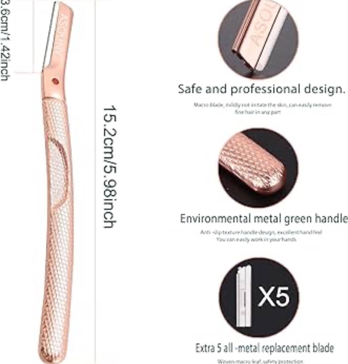 Eyebrow Razor,Face Facial Fuzz Razor for Men Beard Trimmer Shaper with 20 Blades