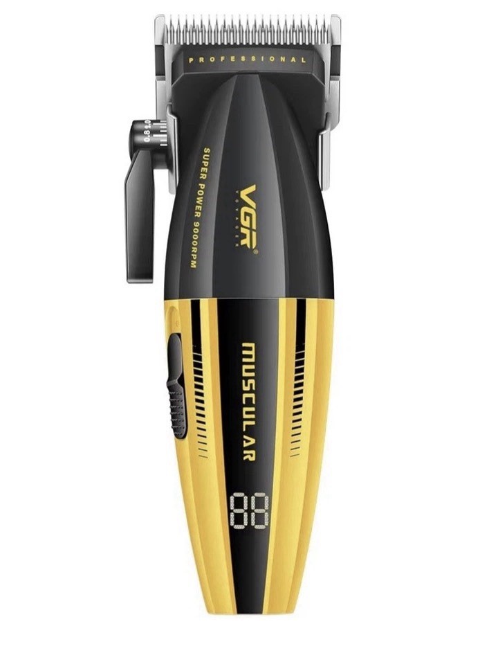 VGR V-285 Cordless Rechargeable Hair Clipper, USB Charging, Black/Gold Guards