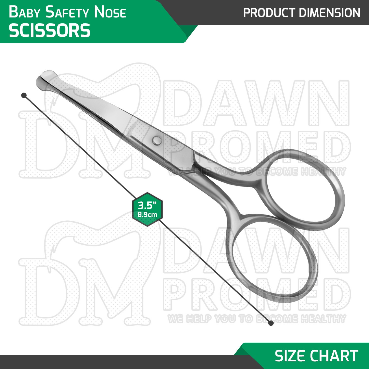 24 Pcs Baby Safety Nail Scissors Round Tip 3.5″ Curved Stain Set German Grade