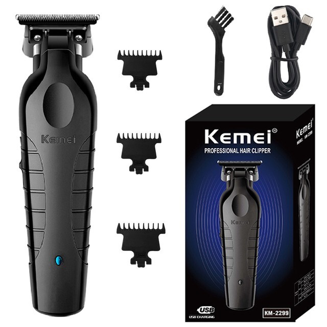 Kemei 2299 Barber Cordless Hair Trimmer 0mm Zero Gapped Carving