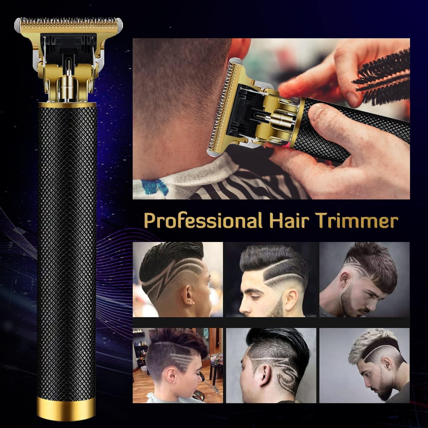 Professional Cordless Hair Clipper and Trimmer for Men Rechargeable Beard Shaver
