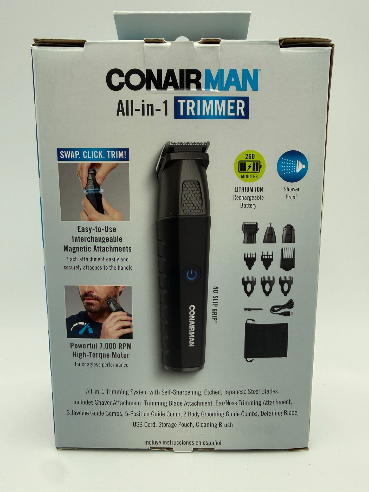Conair Showerproof Face and Body All-in-One Hair Trimmer 14-Piece + Grooming Kit