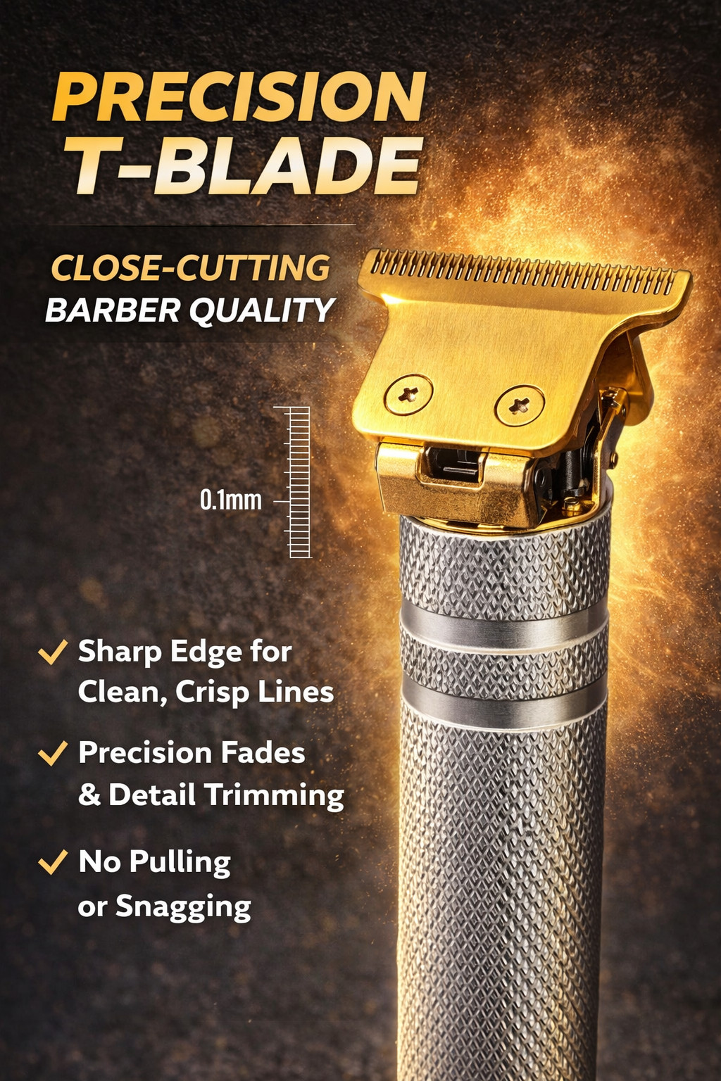 Vintage T9 Gold Beard Trimmer for Men – Cordless Hair Clipper Razor Barber Machi