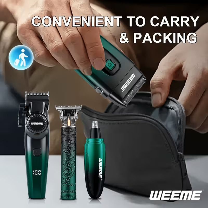 4-in-1 Men’s Hair Clipper Trimmer Shaver Nose Grooming Kit USB Rechargeable