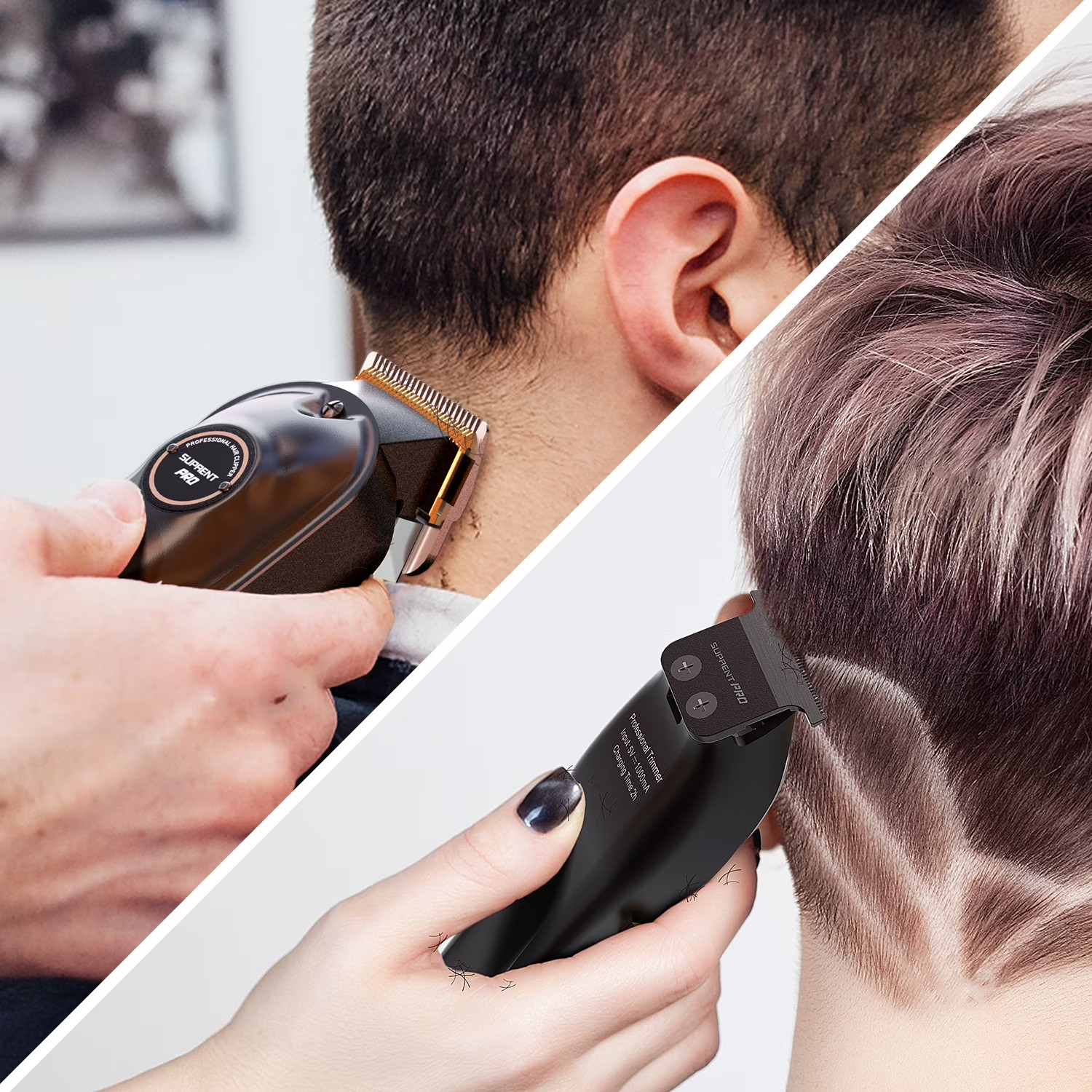 Professional Cordless Hair Clippers and Zero Gap T-Blade Trimmer Combo for Men