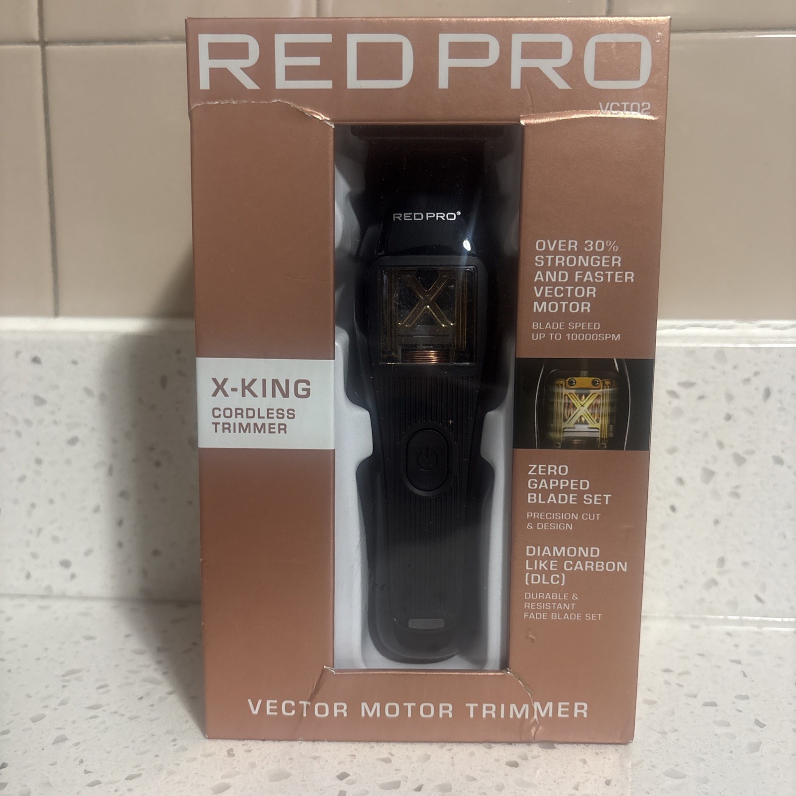 RED PRO X-KING Cordless Clipper Vector Motor Fade Blade USB 6 Guards Black