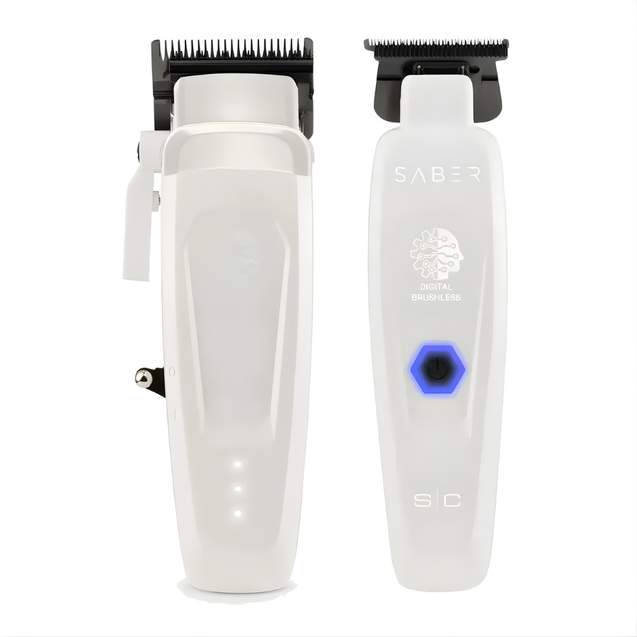 StyleCraft Saber II Clipper & Trimmer White Ghost Limited Edition Combo | NEW