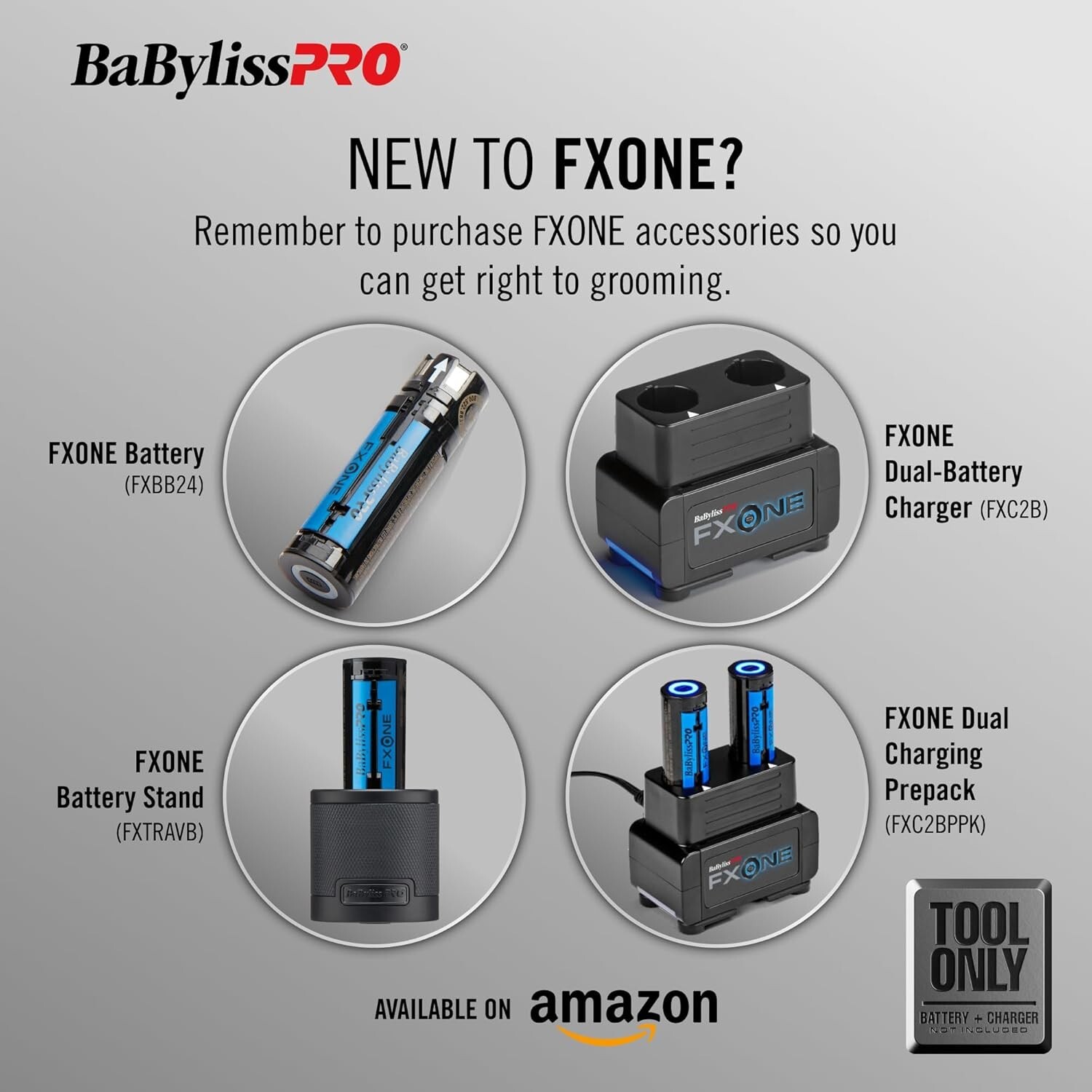 BaByliss PRO FXONE BlackFX Tool Only Hair Clipper & Hair Trimmer FX1CTMBTO