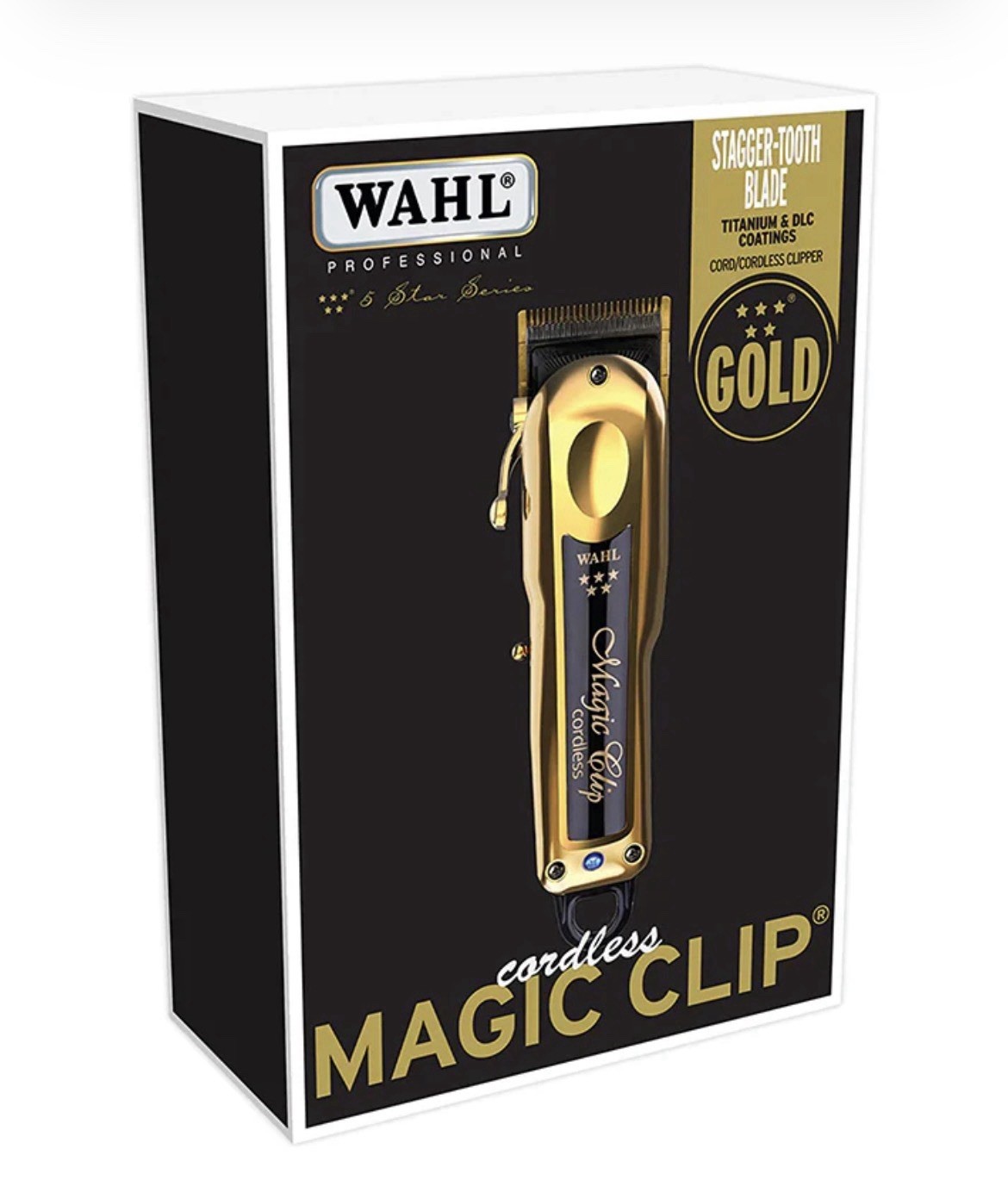 Wahl Professional 5 Star Series Cordless Magic Clip – Black & Gold (08148-100)