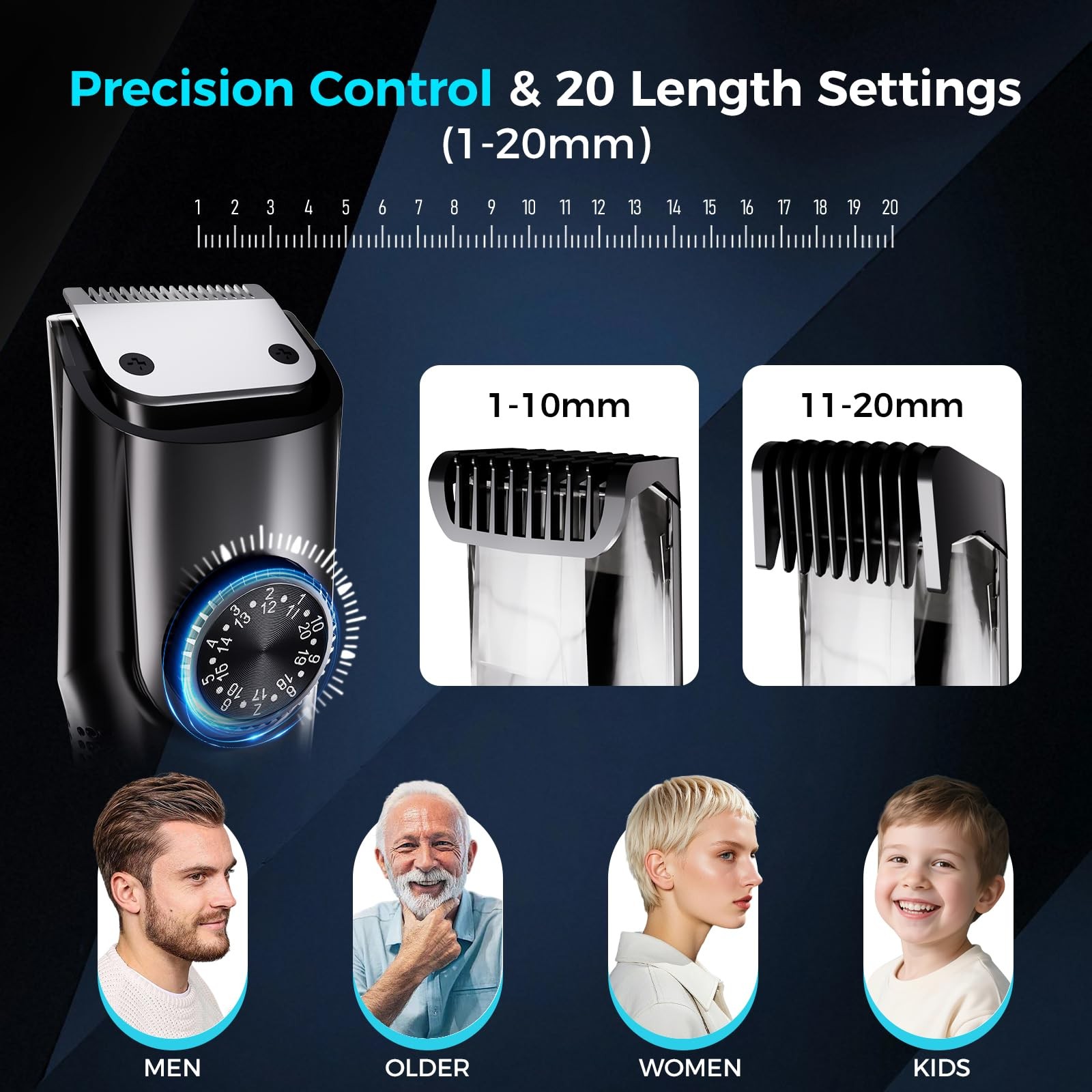 Professional Hair Clipper with Built-in Vacuum Suction Self-Cleaning, No Mess…