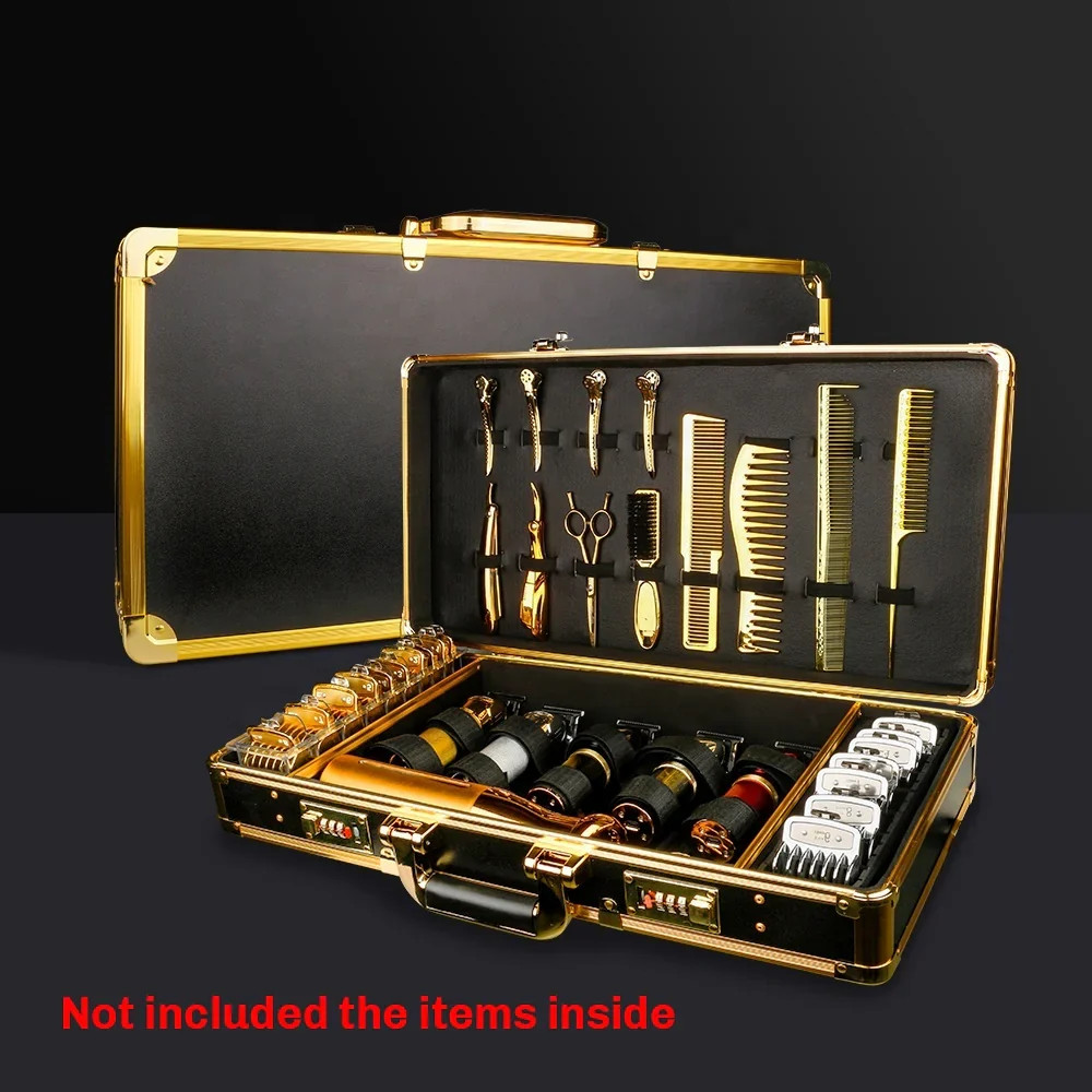 Barber Tool Case Gold & Black – Locked Case for Clippers & Accessories