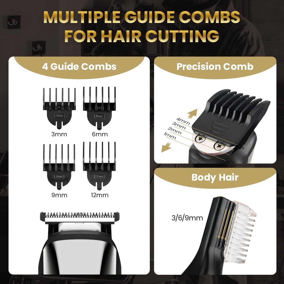 PRITECH 6-in-1 Men’s Grooming Kit: Beard Trimmer, Hair Clipper, Wet/Dry