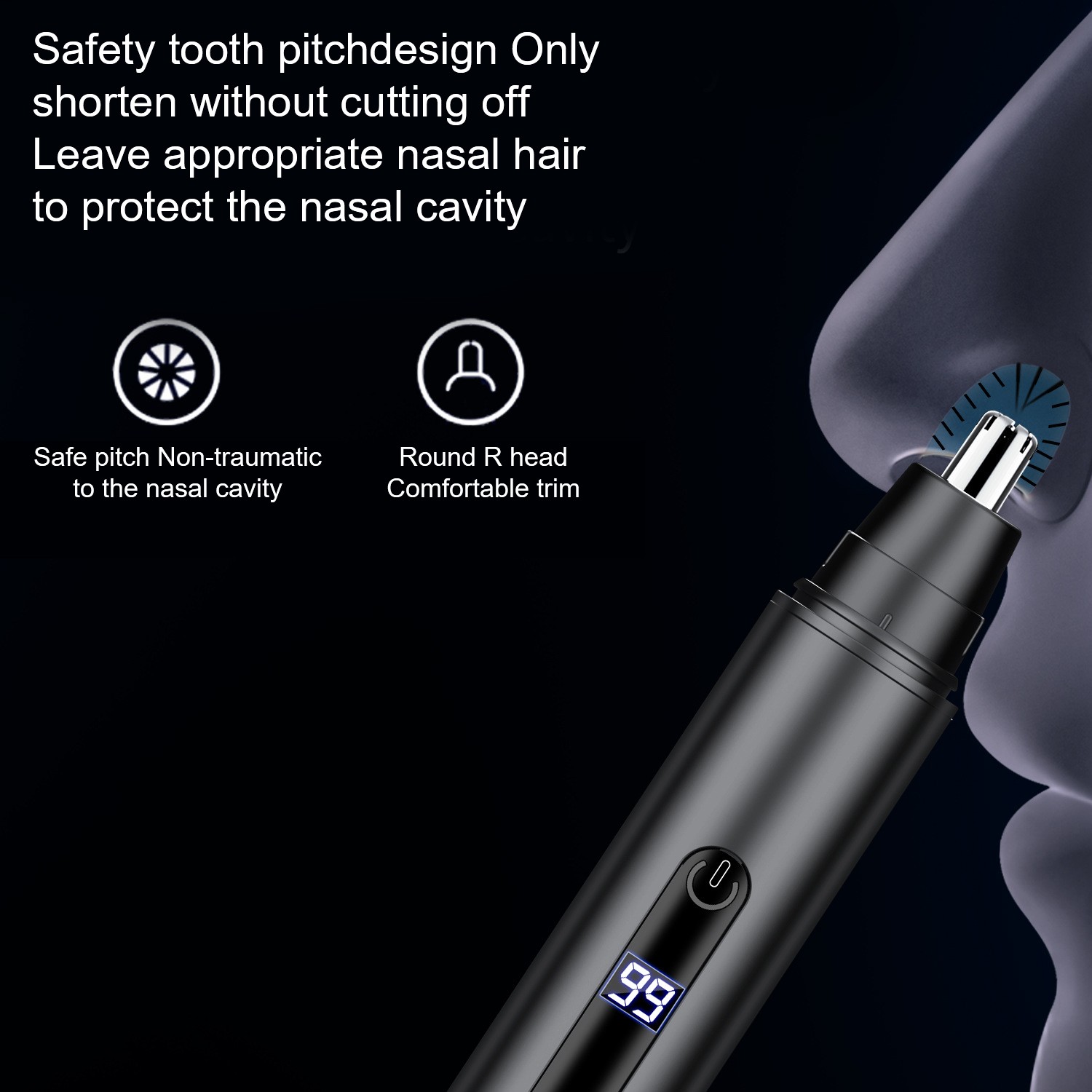 Nose Trimmer for Nose,Ears,Eyebrows Trimming Kit,Powerful Motor&Dual-Edge Blades