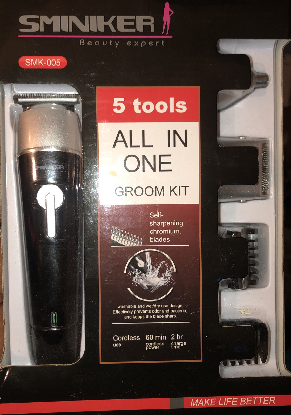 Sminiker Professional 5 in 1 Multi-functional Waterproof Man’s Grooming Kit