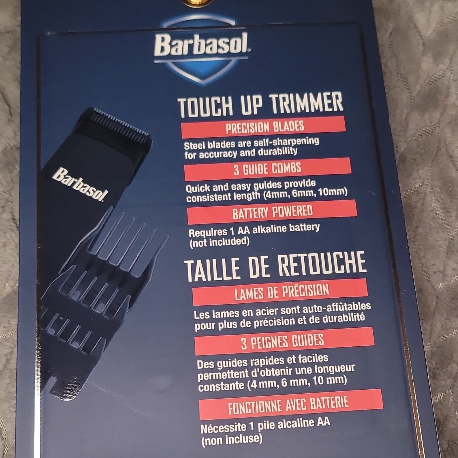Barbasol Touch Up Trimmer Battery Powered Men’s Face/Neck w/ 3 Guides 01-3097818