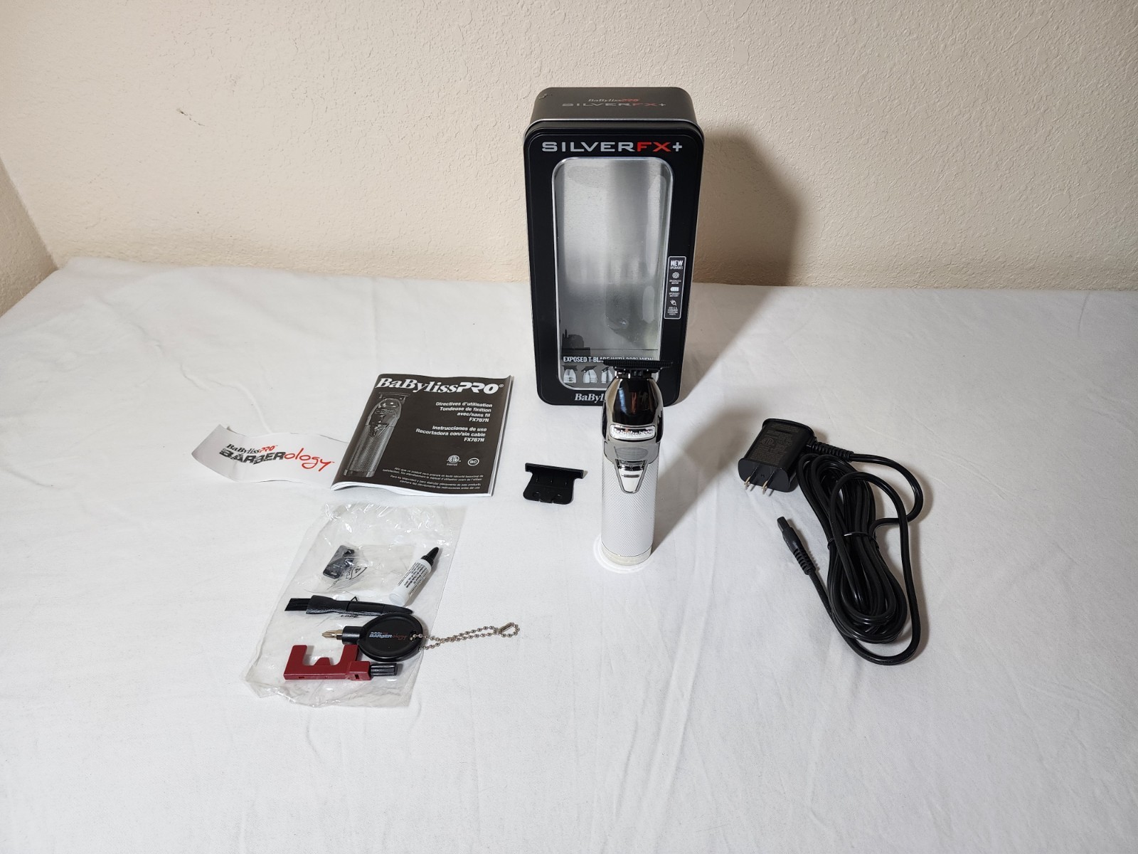BaBylissPRO FX787NS SilverFX+ All-Metal Lithium Outlining Trimmer OPEN BOX/USED