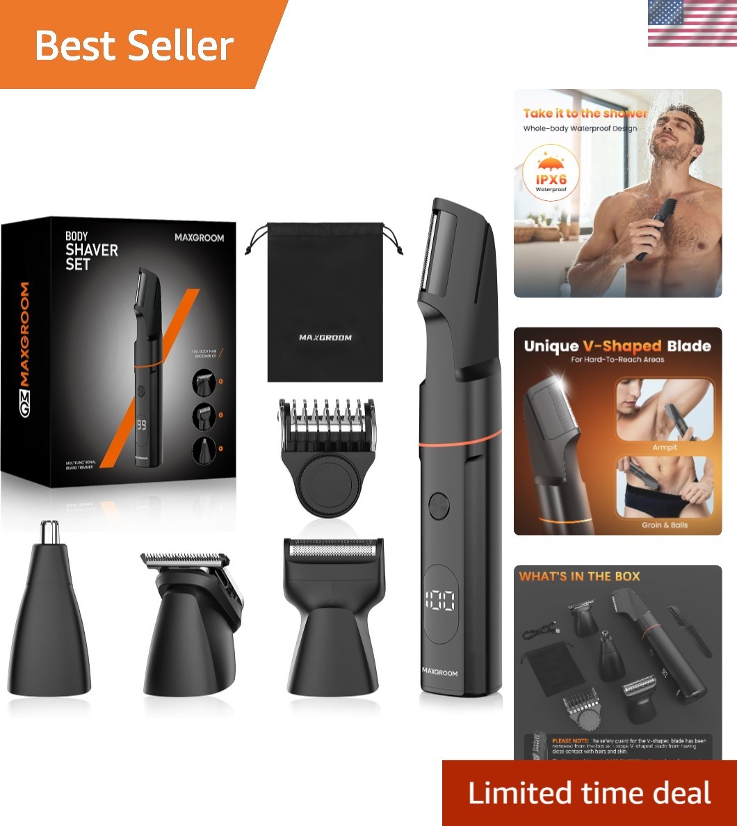Manscape Body Hair Trimmer for Men, Waterproof Pubic, Groin & Ball Shaver, No…