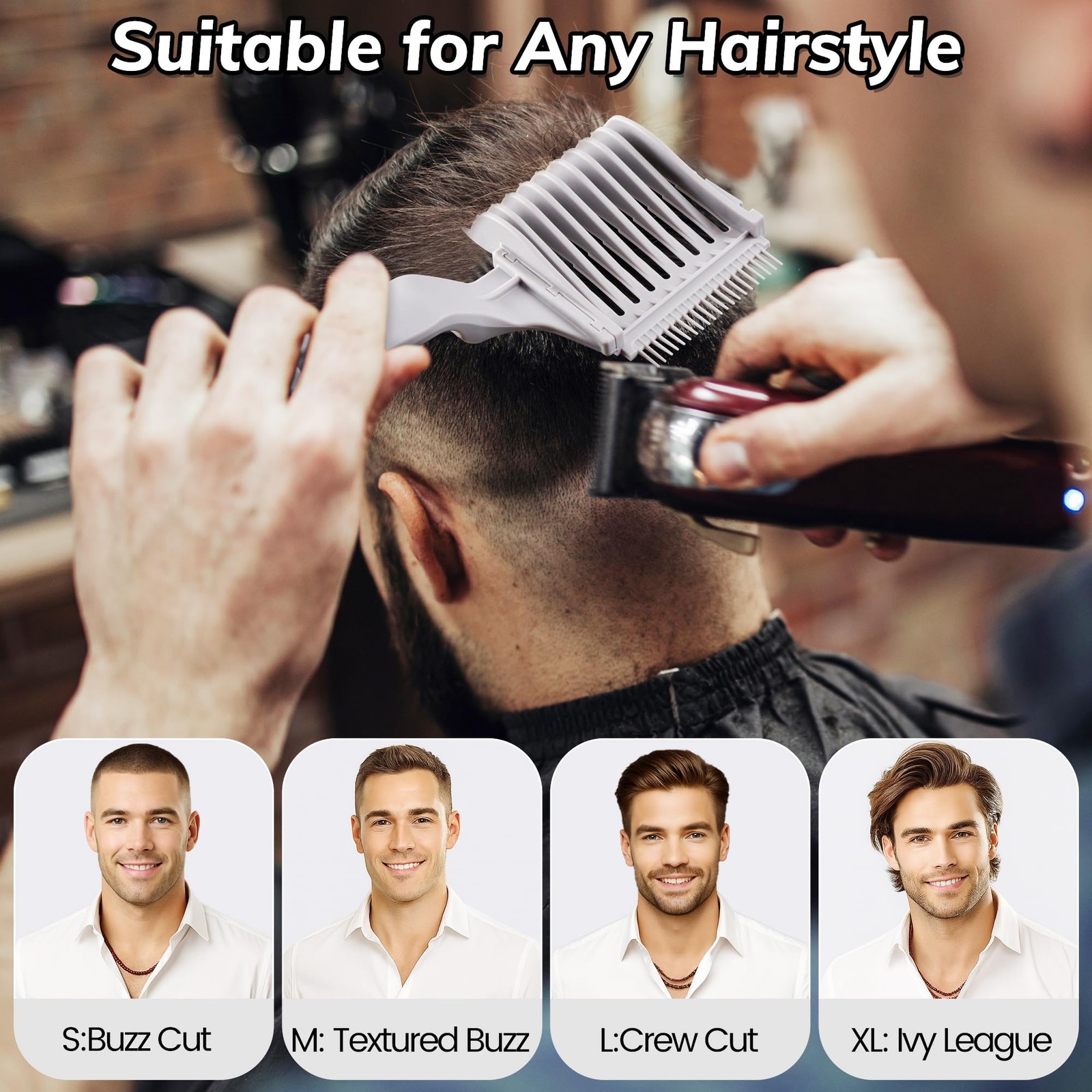 Blend Friend 4-in-1 Detachable Fade Comb Set, 4 Different Size Barber Fade Co…