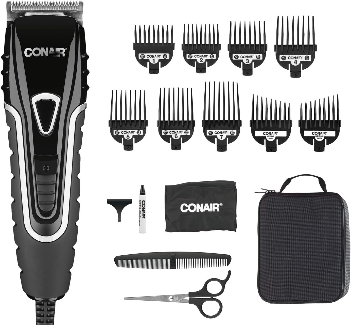Conair Hair Clippers Barbershop Series No-Slip Grip Home Haircut Kit NEW