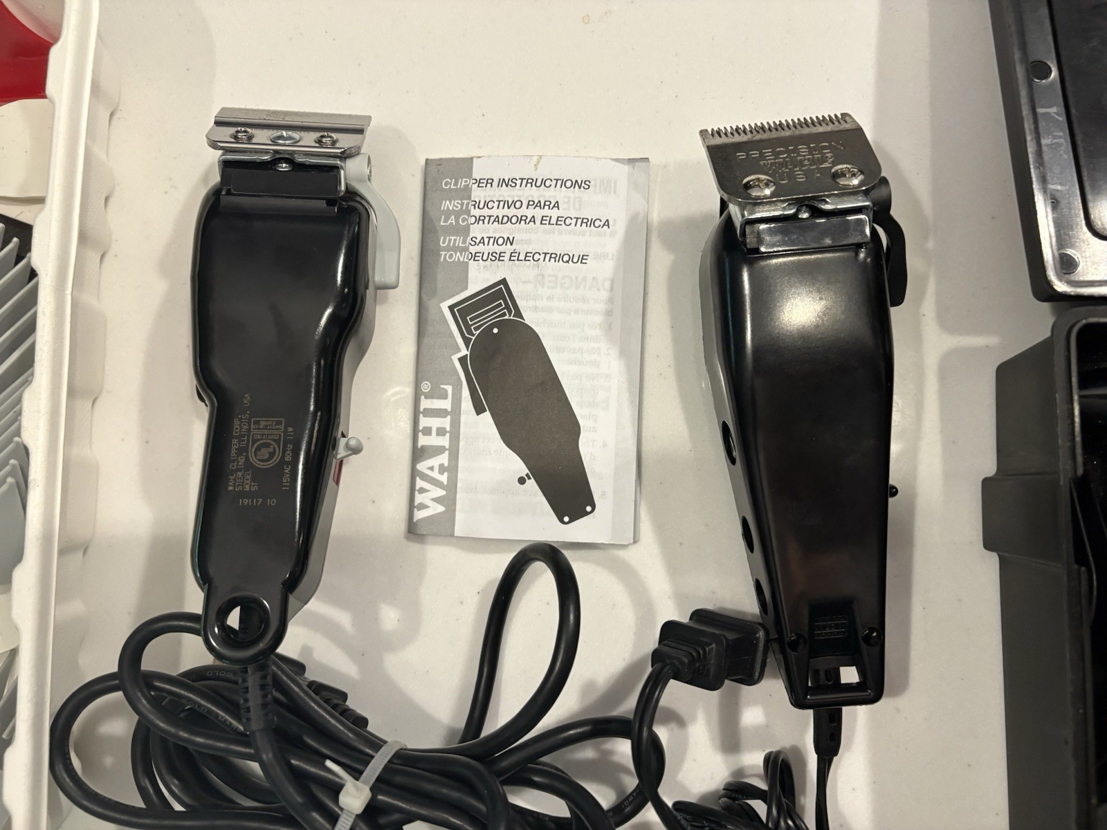 Lot 2 WAHL Electric Clippers Trimmers (Models: Designor & Bullet ) & Accessories