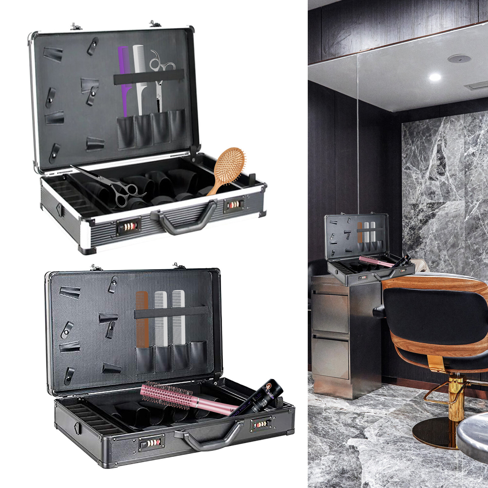 Barber Stylist Suitcase, Carrying Case, For Clippers Trimmers Scissors Tool Box