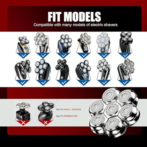 7D Magnetic Floating Head Shaver Replacement Heads 2-Pack