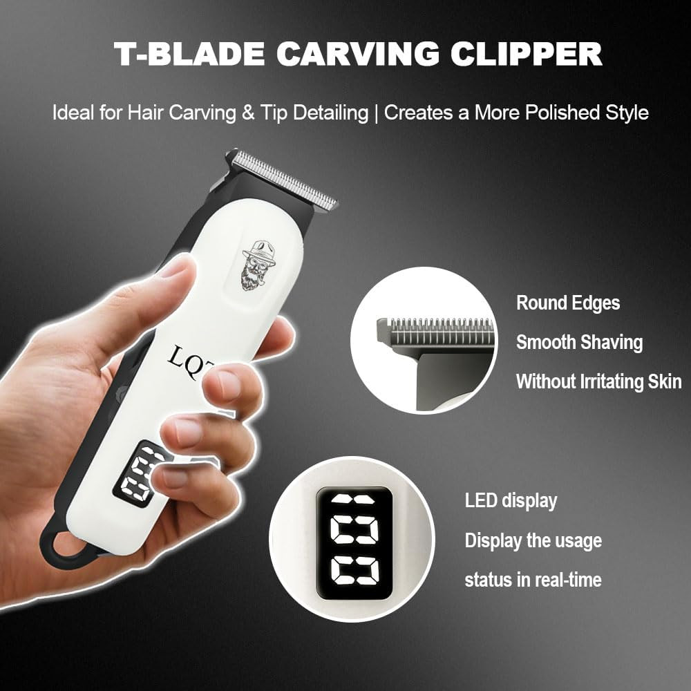 Professional Hair Clippers & Trimmer Set Cordless Barber Kit 3PCS for Men