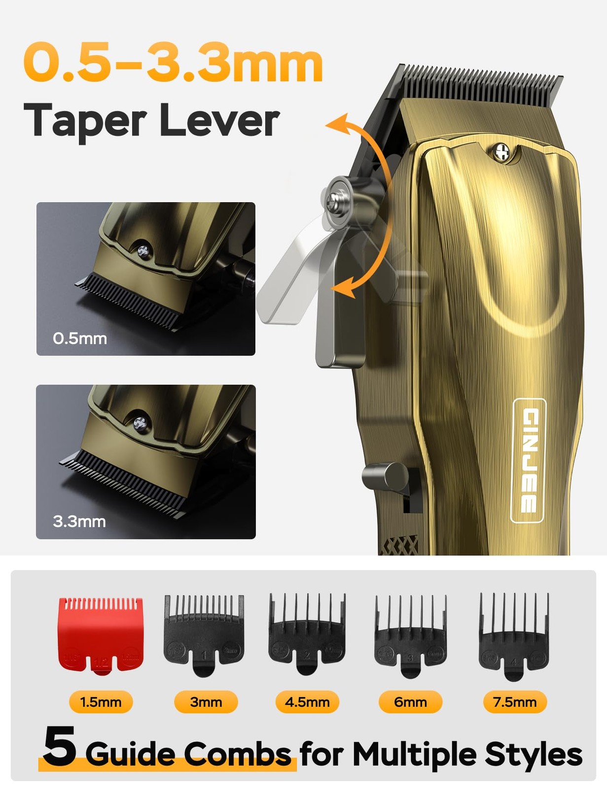 Professional Hair Clippers for Men – Cordless/Corded 7000RPM Motor, LED Display