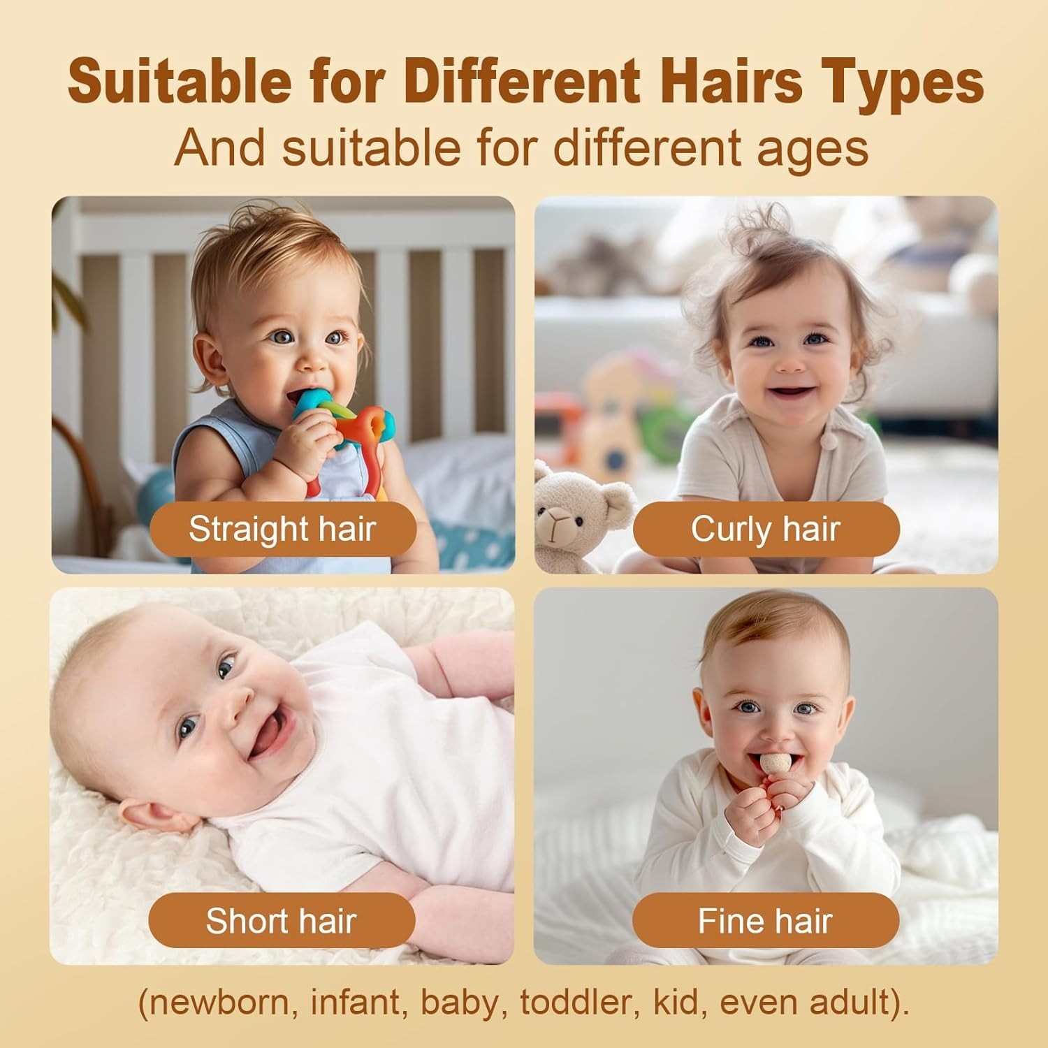 Vacuum Baby Hair Clippers,Silent Clippers for Kids,Cordless Baby Hair Trimmer..