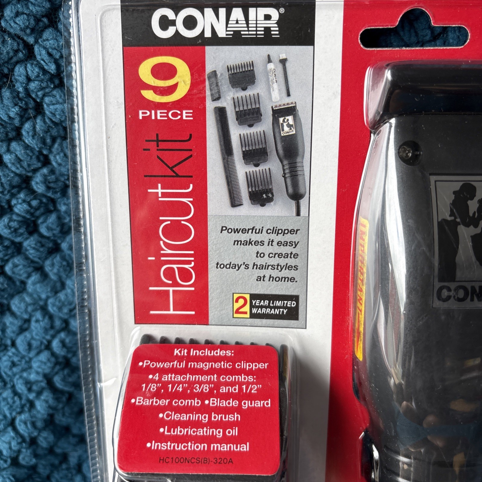 Vintage Conair 9 Piece Haircut Kit Hair Clippers Shaver HC100NCS New SEALED