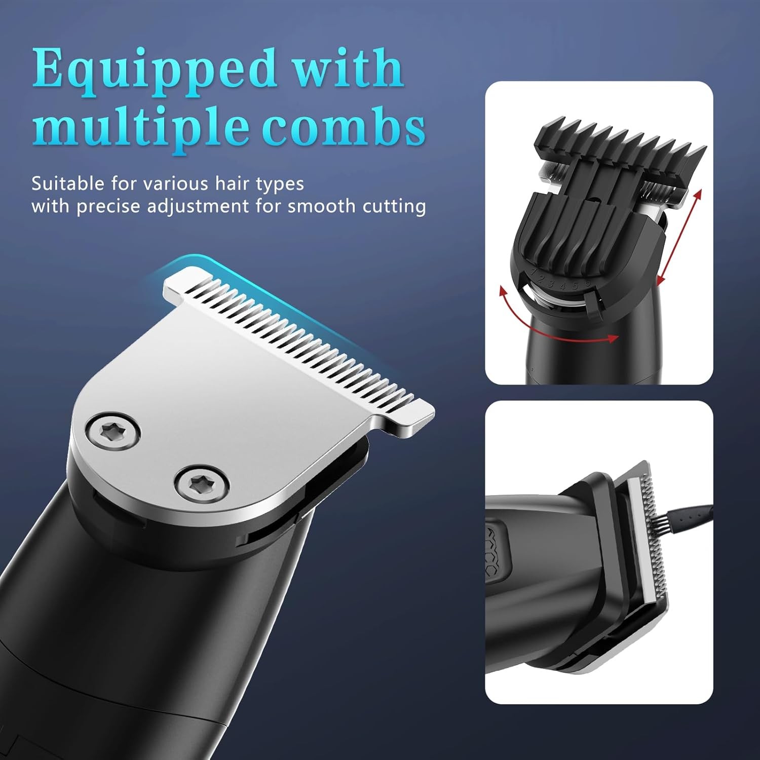 Bomxin 6-in-1 Body & Beard Trimmer for Men, Waterproof, No Nick