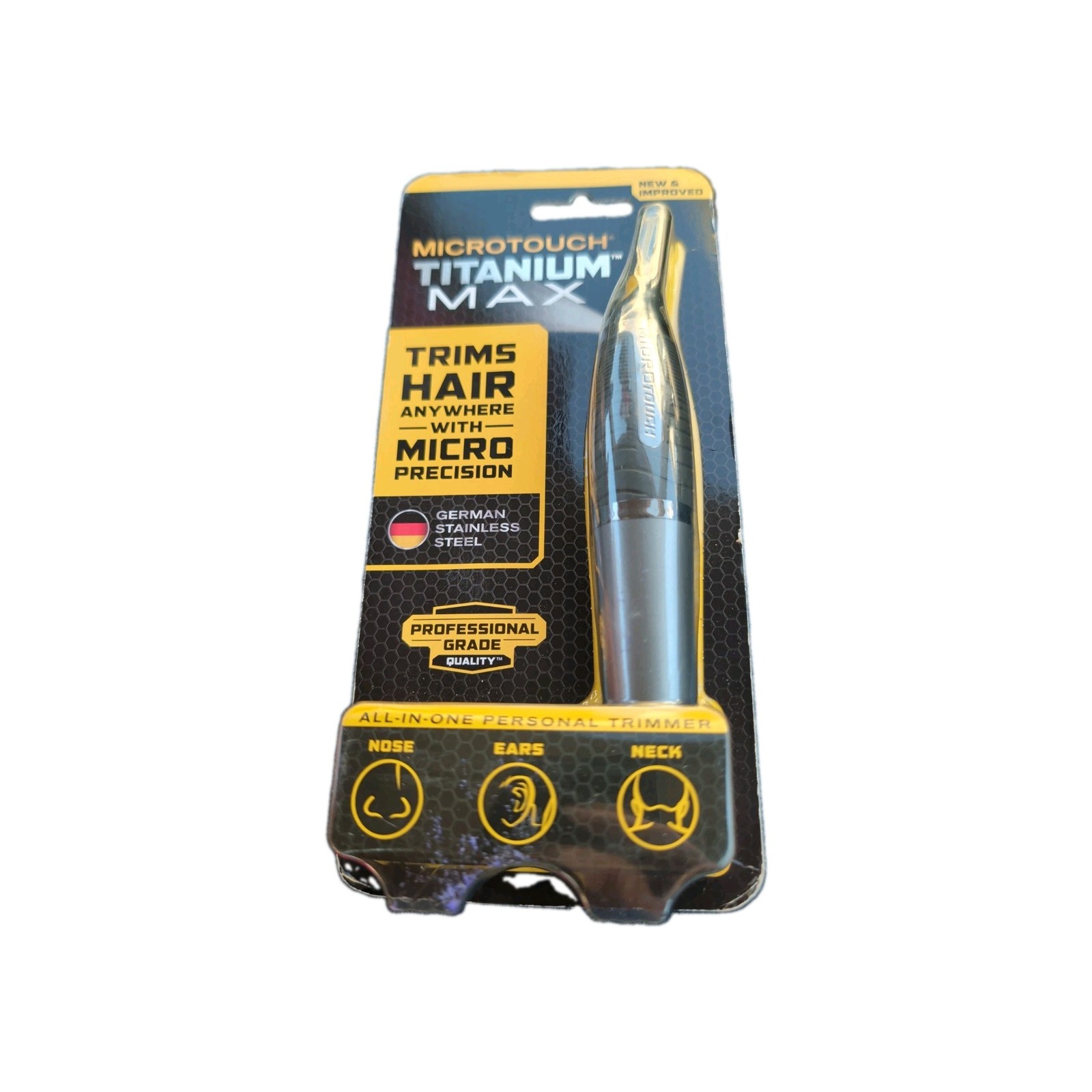 MicroTouch Titanium Max Lighted All-In-One Personal Trimmer Nose Ears Neck NEW