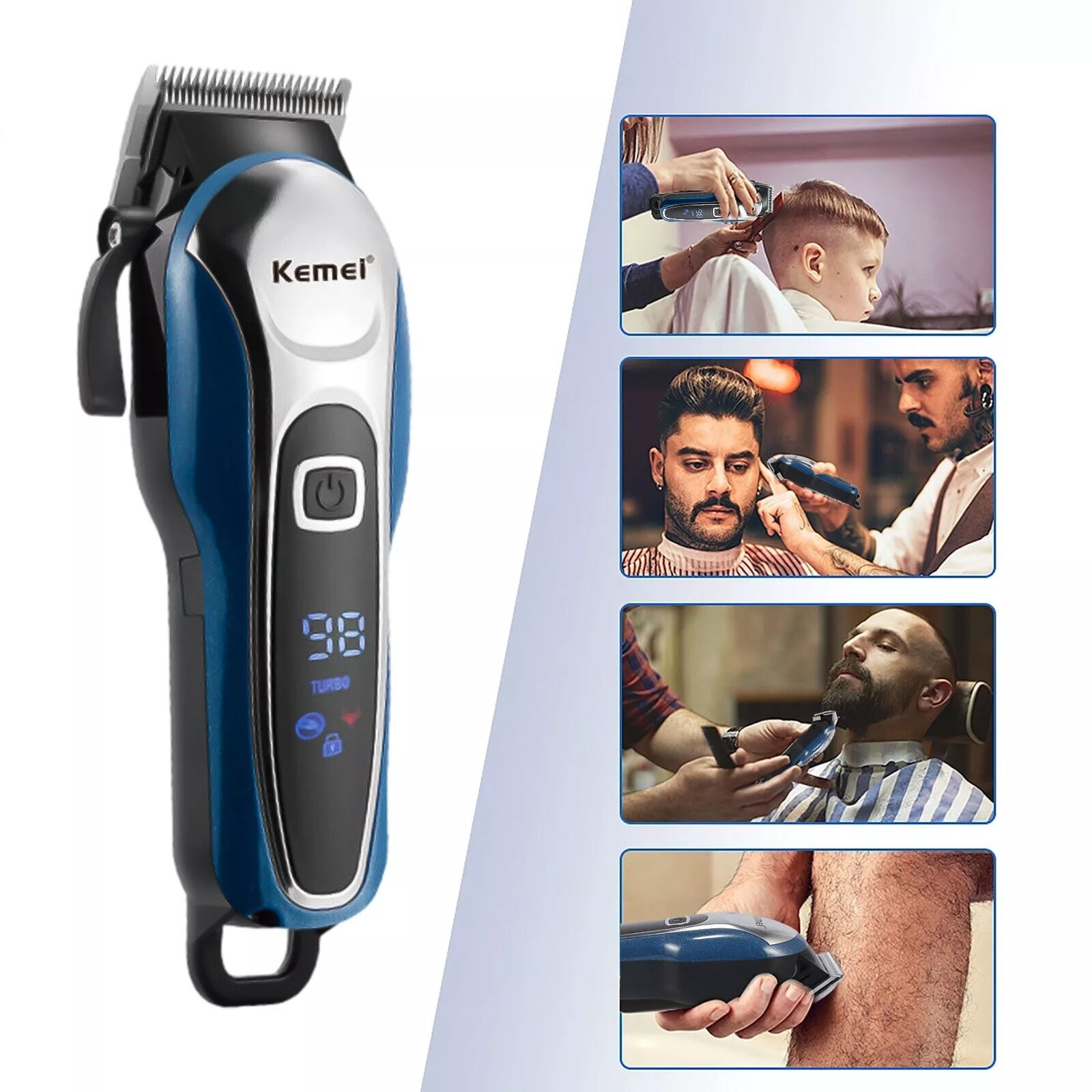Kemei Professional Electric Hair Clipper Cordless Trimmer Hair Cutting Shaver US