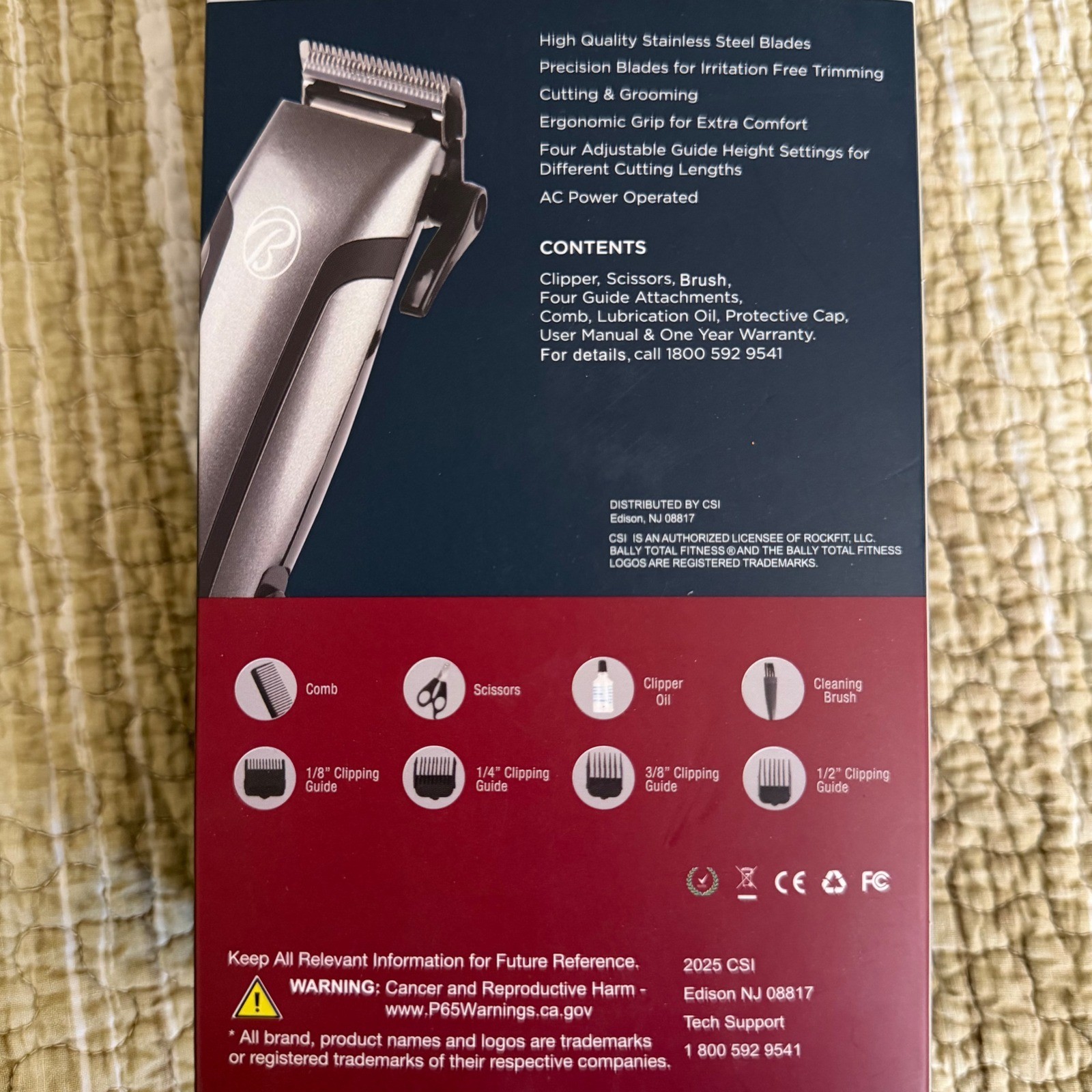 Bally Total Fitness Hair and Beard Clipping Kit 10 Piece Set Stainless Steel New