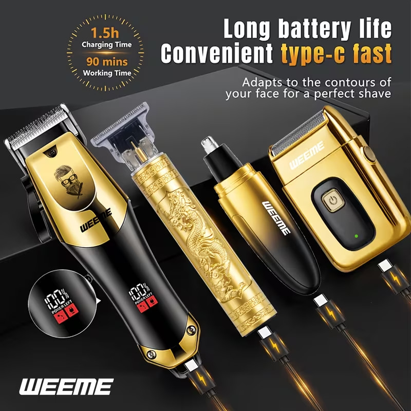 WEEME 4pcs/3pcs/2pcs Men’s Hair Clipper And Beard Trimmer