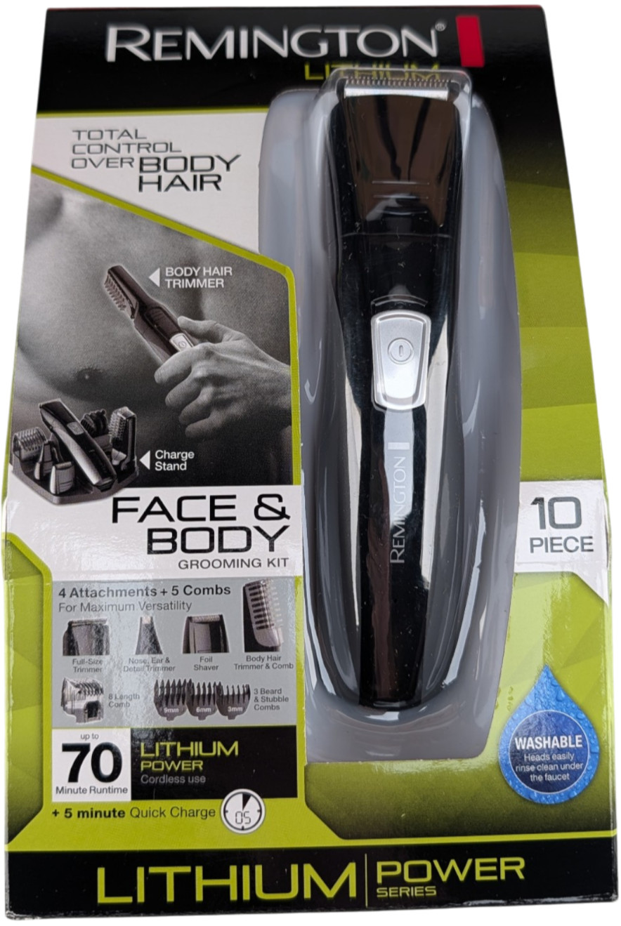 Remington PG525 Lithium Face Body Grooming Kit 10 Piece Cordless New Sealed